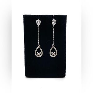 925 Sterling Silver Butterfly Drop Earrings